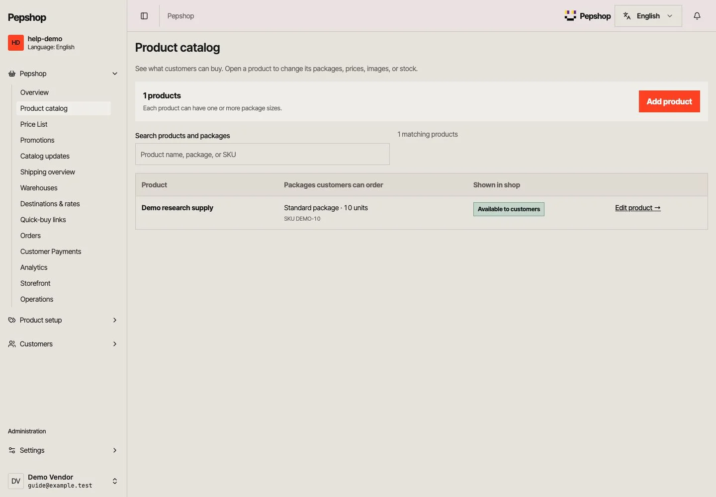Open the product — local demo shop